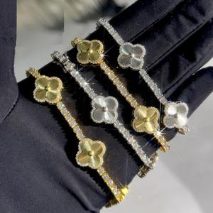 Elegante colección de pulseras de tenis con moissanita y piedras ovaladas multicolores en acabado dorado, joyería festiva perfecta para mujeres. - Product Image 5