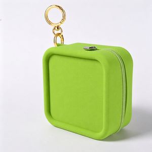 Sac carré compact en silicone, style influenceur transfrontalier, portefeuille portable avec porte-clés, sac de rangement pour câbles de données - Product Image 2