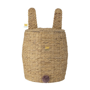 Adorable panier de rangement en jacinthe d'eau avec motif visage de chat pour chambre d'enfant, organiseur de jouets en provenance du Vietnam - Product Image 4