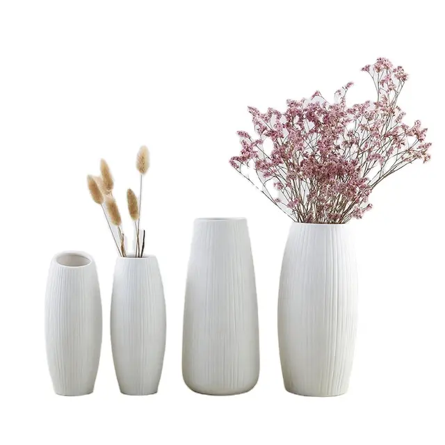 Hot Sale Luxus weiße Keramik Blumenvasen dekorative Vase für Wohnkultur