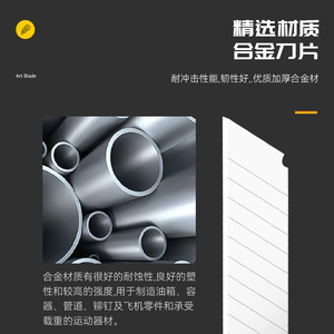 Blade-mouthed King Woodpecker Utility Knife Blades 18mm Carbon Steel Snap-off 10-piece Pack Cutting Paper - Product Image 4