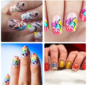 KHY מכירה לוהטת 3D NAILART עבור בנות ילדים אספקת מסמר כלים מותאם אישית צבע סט 24 pcs אקריליק מרקר עט