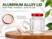 Bocaux en verre avec couvercles pour desserts, miel, baies de goji, stockage, 50 ml à 750 ml, logo personnalisé, vente en gros