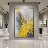 Peinture murale abstraite de paysage, peinte à la main, pour hôtel, décoration intérieure, peinture à l'huile sur toile moderne avec feuille d'or, vente chaude