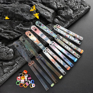 Couteau de sécurité pliant transparent pour entraînement, couteau papillon d'entraînement fantaisie en plastique - Product Image 1