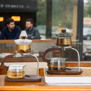 Taza de Té de Vidrio Borosilicato Resistente al Calor <span class=keywords><strong>CHAPLIN</strong></span>, Tapa Giratoria Magnética con Sistema de Extracción de Agua, Tazón Semiautomático para Té Kung Fu - Product Image 4