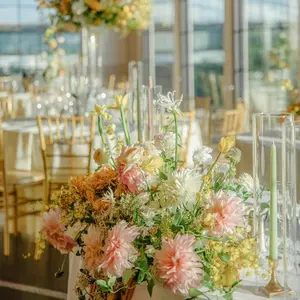 Hiện đại bán buôn dài xuất phát rõ ràng Glass Crystal Glass chủ Đèn Lồng Nến ống xi lanh centerpieces <span class=keywords><strong>candelabra</strong></span> - Product Image 6