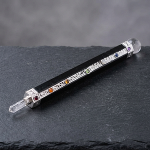Natural Black Tourmaline Healing Stick 7 Chakra <b>Crystal</b> <b>Wand</b> Polished Gemstone Spiritual Meditation Energy Healing Decor Gift - Product Image 1