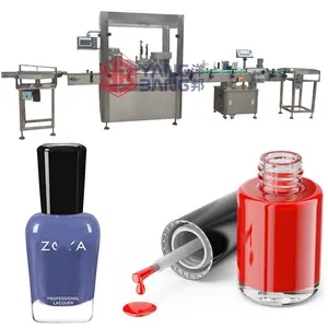 Linha de produção pequena automática para frascos de esmalte cosmético YB-YX2 Higee Máquina tampando e enchimento