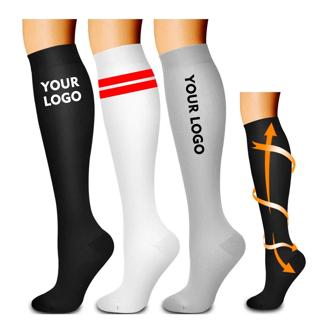 Uron custom compression socks 20-30 mmhg compression socks stocking medical mens compression socks