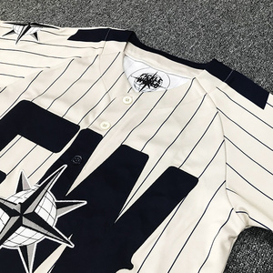 Maillot de baseball classique rayé personnalisé du Vietnam, grande taille, vêtements de sport avec protection anti-UV en Spandex/Polyester pour clubs - Product Image 3