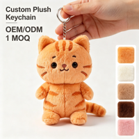Porte-clés en peluche chaton rayé orange personnalisé, mignon et doux, idéal comme cadeau promotionnel