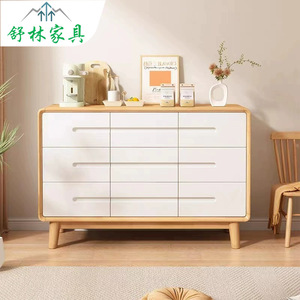 Nordic Solid Wood Chest Of <b>Drawers</b> <b>6</b> <b>Drawer</b> Minimalist Storage Cabinet Bedroom Living Room Furniture - Product Image 1