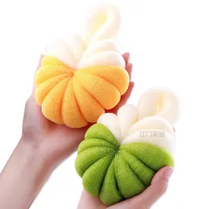 2024 bath mesh Pumpkin-shaped loofah sponge Multi Color wholesale