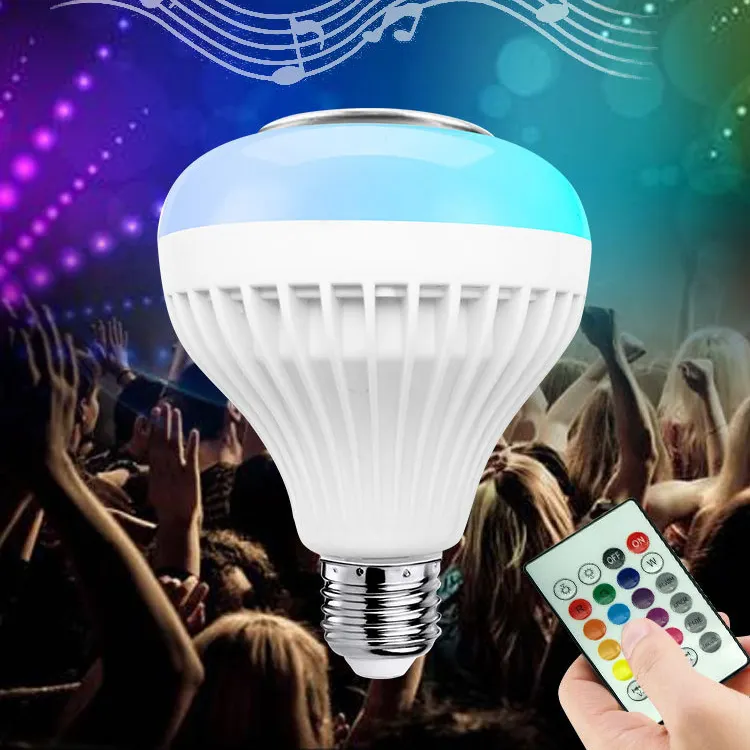 Mulit function switch party rgb bulbs remote control color smart music bulb 12w smart led light bulb