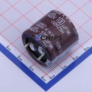 ตัวเก็บประจุแบบอิเล็กโทรไลต์อะลูมิเนียมแบบ Snap-in รุ่น EKMM401VSN101MQ25S ชนิด Through-hole (THT) ขนาด D25.4xL25 มม. - Product Image 1