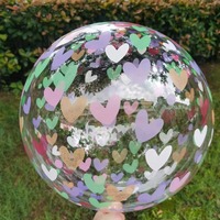 Ballon Bobo transparent imprimé double face Joyeux Anniversaire 20 pouces, lot de décoration de fête en gros