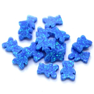 Opali bianchi sintetici all'ingrosso 7x10mm Half Moon Blue Opal Bead Moon Shape - Product Image 4