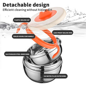 Cuenco de acero inoxidable 316L para niños, cuenco de comida desmontable - Product Image 5