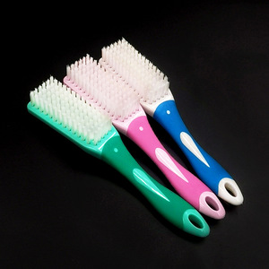 Cepillo para zapatos multifuncional de cerdas suaves con mango antideslizante de goma suave, quitamanchas doméstico, cepillo para zapatos de cerdas blancas - Product Image 3