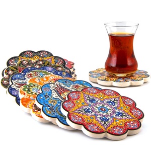 Hand Printed Turkish <b>Ceramic</b> Tea - Coffee <b>Coaster</b> From Turkey - Product Image 1
