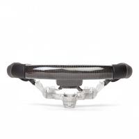 Volant en fibre de carbone Toyota Alphard Vellfire, cuir perforé, surpiqûres rouges, forme D, personnalisé