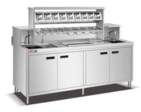 Meja Kerja Stainless Steel untuk Restoran, Dapur, Kedai Kopi, Bar, Peralatan, Stasiun Kerja Persiapan, Meja Bubble Tea dengan Wastafel