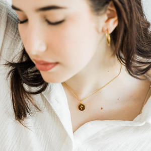 All'ingrosso gioielli islamici in acciaio inossidabile impermeabili personalizzati scritti musulmani alfabeto arabo <span class=keywords><strong>collana</strong></span> lettera - Product Image 3