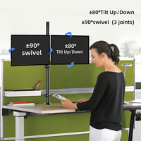 MD7842 17 "-27" 10kg Bras de moniteur double articulé économique Support de bureau pour écran de moniteur Support pour ordinateur Support VESA
