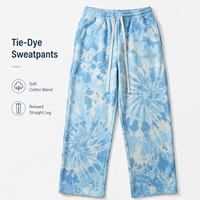 Pantalon de survêtement premium sur mesure pour homme, coupe droite et large, style décontracté vintage streetwear hip-hop, vêtement de créateur tie-dye, fabrication OEM