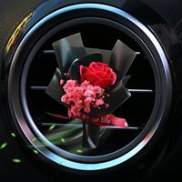 Mini bouquet de fleurs séchées noires décoratif pour grille d'aération de voiture, désodorisant et accessoire automobile d'intérieur