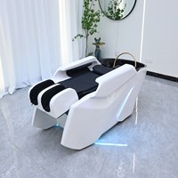 Lit de massage pour salon, spa capillaire, shampooing, repose-pieds réglable, éponge haute densité pour salon de coiffure