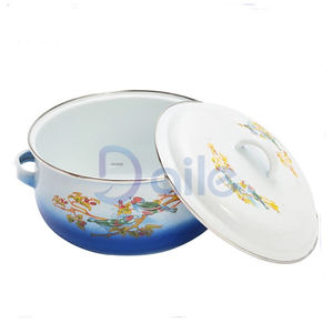 7Pcs Thân Thiện Với Môi Cổ Điển Thiết Kế Cổ Điển Đa-Chức Năng Men Nồi Đầy Màu Sắc Men Đồ Nấu Nướng Thịt Hầm Bộ - Product Image 2