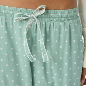 Pantalones Anchos de Mujer con Estampado de Lunares Verde Claro, Cómodos y Elegantes, para Descansar, Hacer Deporte o para el Tiempo Libre - Product Image 4
