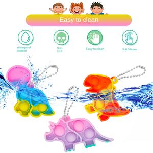 Porte-clés pour enfants en silicone anti-stress et anxiété Mini <span class=keywords><strong>dinosaure</strong></span> en forme de Fidget <span class=keywords><strong>Pop</strong></span> Push <span class=keywords><strong>Pop</strong></span> Bubble Itting Fidget Toy Dinosaur Keychain - Product Image 1