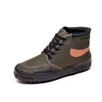 Chaussures de sécurité en toile unisexes personnalisables à tige haute avec semelle en caoutchouc, antidérapantes et résistantes aux perforations, bottes de travail pour la construction