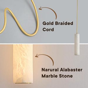 Lámpara Colgante LED Moderna y Sencilla de Lujo con Cristales <span class=keywords><strong>para</strong></span> Isla de Cocina, Altura Ajustable, Tubo Largo <span class=keywords><strong>para</strong></span> Dormitorio o Comedor - Product Image 3