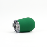 Gobelet isotherme en acier inoxydable de 17 oz en forme d'œuf, durable, avec revêtement poudré, à paroi simple, avec couvercle