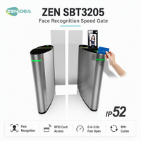 Barrière pivotante à reconnaissance faciale ZEN3205, accès par carte RFID, ouverture rapide 0,4-0,8s, moteur sans balais en acier inoxydable, 8 millions de cycles