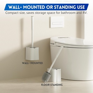 Cepillo de Inodoro de Silicona Premium, Montado en la Pared sin Taladro, Kit de Limpieza para Eliminar Manchas de Forma Eficaz e Higiene del Baño - Product Image 4