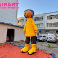 Figurine géante gonflable de fille de dessin animé en tissu Oxford, modèle gonflable personnalisé de personnage de film pour la publicité commerciale thématique