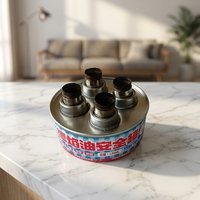 Deyanhaohuo Eak Proof Tinplate Can Long Time Continuous Burning Hotel Restaurant Buffet Supplies Refillable Fuel Can Blue 1 Hour