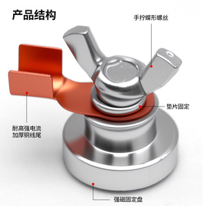 Chcy Welding Magnet Grounding Clamp Dual Lever Large Round Head For Welding Accessories RoHS Compliant - Product Image 5