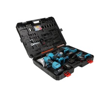 Lot de 5 outils électriques industriels sans fil : marteau perforateur, meuleuse d'angle, machine de découpe, seau en acier inoxydable – Garantie 3 ans
