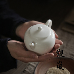 Tetera de porcelana blanca Dehua, redonda, pequeña, juego de té Kung Fu con tapa, sin plomo, para el té de la tarde - Product Image 2