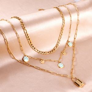 Collar de Moda en Oferta, Collar con Colgante de Ojo Popular, Chapado en Oro de 18k, Joyería de Acero Inoxidable para Unisex - Product Image 6