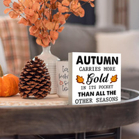 1PC Plaque de table en PVC imprimée UV Feuille d'automne dorée, Décoration d'automne style ferme pour la maison et le bureau, Ambiance récolte chaleureuse
