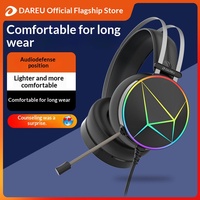 Auriculares para Juegos Dareu con Cable USB, Sonido Envolvente Virtual 7.1, Control Táctil RGB, Micrófono con Cancelación de Ruido, para PC y Portátiles