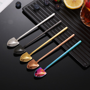 304 Stainless Steel Long Handle Square Head <b>Spoon</b> Shovel Creative Ice <b>Spoon</b> For Bars <b>Coffee</b> Stirring Seasoning <b>Spoon</b> - Product Image 3