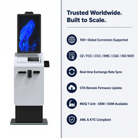 Kiosque de paiement automatique OEM avec lecteur de passeport, machine d'échange de devises et imprimante, certifié CE CB FCC ISO9001
